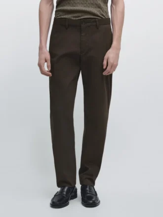 Slim fit-bukser i bomull