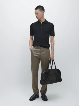 Slim fit-bukser i bomullsblanding Slim fit-bukser i bomullsblanding