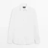 Slim Fit-skjorte i 100 % bomullspoplin