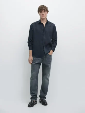 Slim Fit-skjorte i 100 % lin Slim Fit-skjorte i 100 % lin
