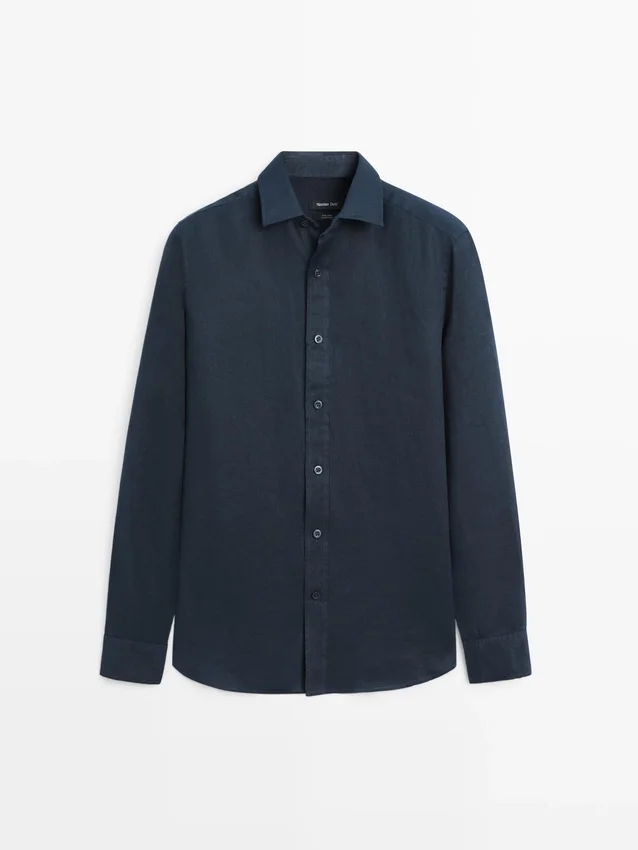 Slim Fit-skjorte i 100 % lin Slim Fit-skjorte i 100 % lin