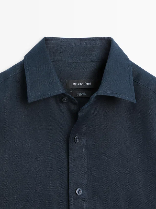 Slim Fit-skjorte i 100 % lin Slim Fit-skjorte i 100 % lin