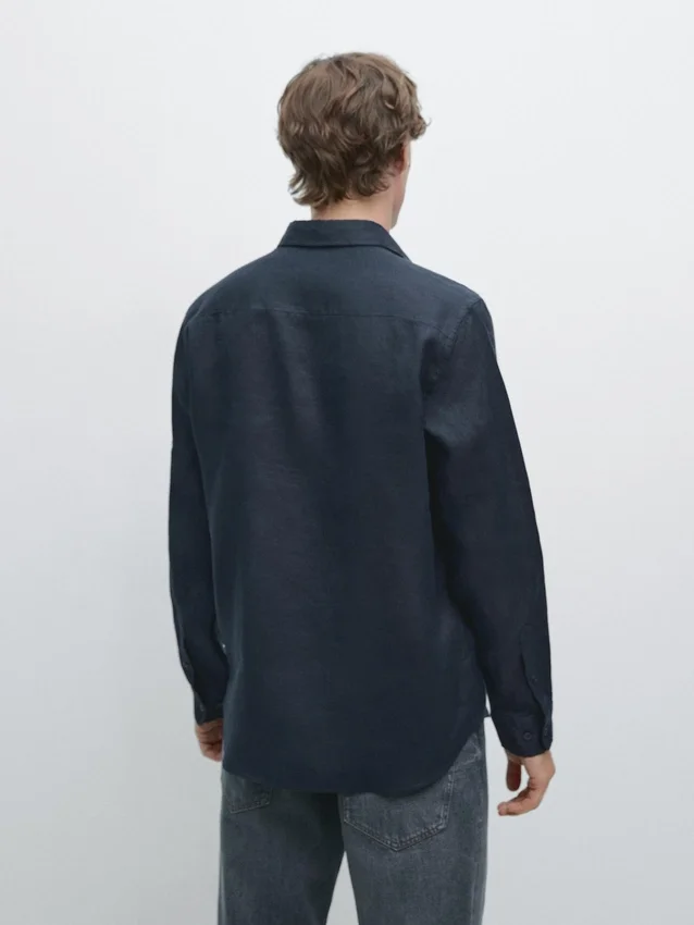 Slim Fit-skjorte i 100 % lin Slim Fit-skjorte i 100 % lin