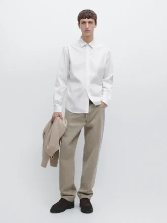 Slim Fit-skjorte i stretchbomullsblanding