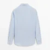 Slim fit-skjorte med mikrostriper