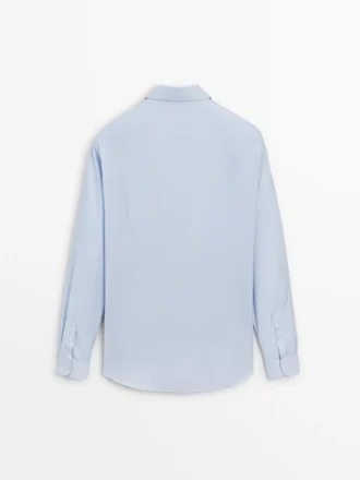 Slim fit-skjorte med mikrostriper