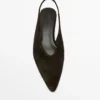 Slingback-sko i splittet semsket skinn Slingback-sko i splittet semsket skinn