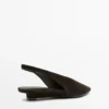 Slingback-sko i splittet semsket skinn Slingback-sko i splittet semsket skinn