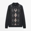 Strikkegenser med argyle-detaljer