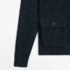 Strikket cardigan i bomull med lommer Strikket cardigan i bomull med lommer