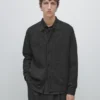 Strikket cardigan i bomulls- og ullblanding med knapper Strikket cardigan i bomulls- og ullblanding med knapper
