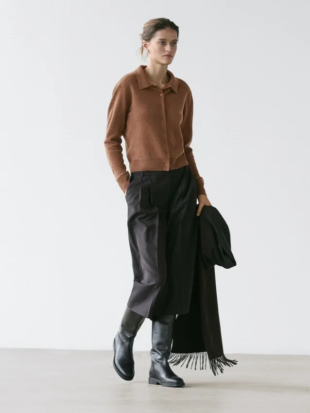 Strikket cardigan i ull Strikket cardigan i ull