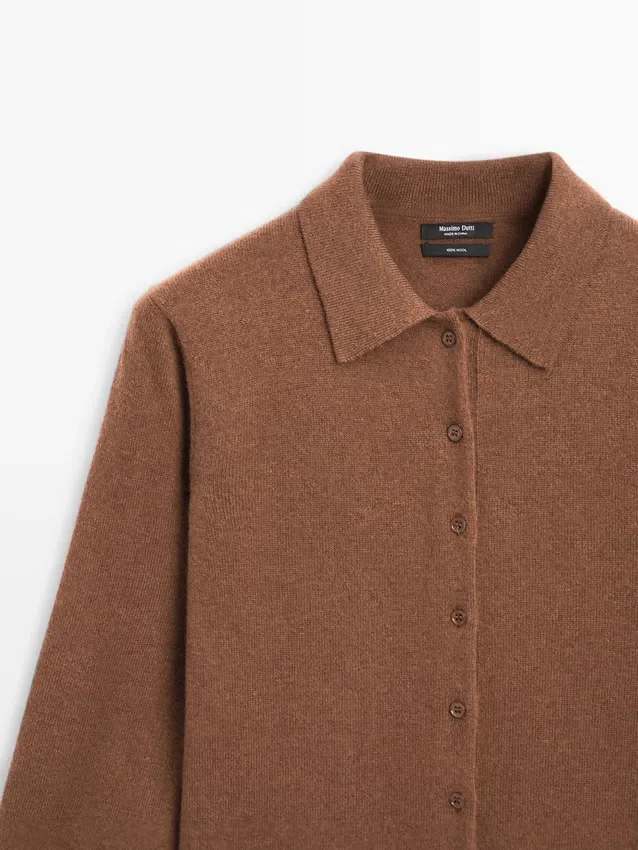 Strikket cardigan i ull Strikket cardigan i ull