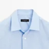 Stripet poplin-skjorte med normal passform Stripet poplin-skjorte med normal passform
